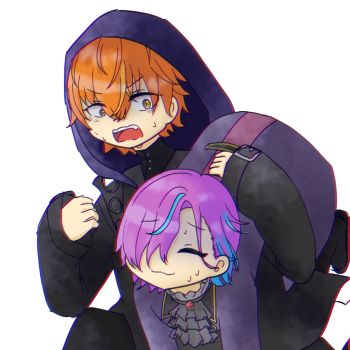 類を脇に抱えて逃げる彰人