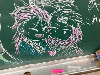 黒板に描いたトッシュウ