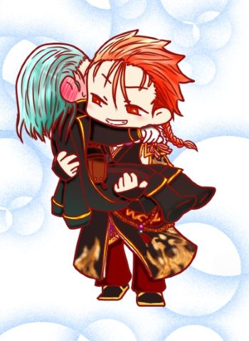 お姫様抱っこをしているR時空のトッシュウ