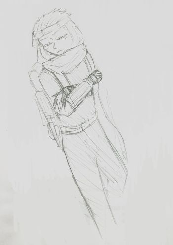 立ったまま寝るシュウ